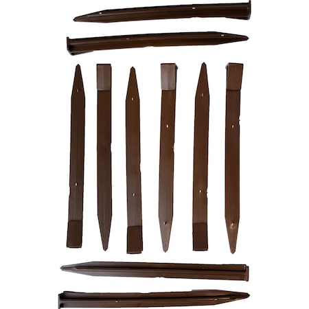 Yard King 10"H  Terrace Board Landscape Edging Stake Kit, Brown, 20PK YK99302